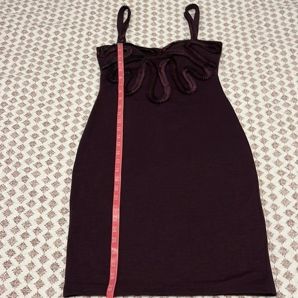 Kardashian Kollection Ruffle Mini Bodycon Convertible Dress Purple Size Medium - Picture 13 of 16